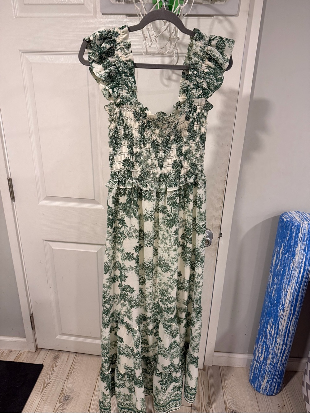 Max Studio Floral Ruffle Toille Maxi Dress